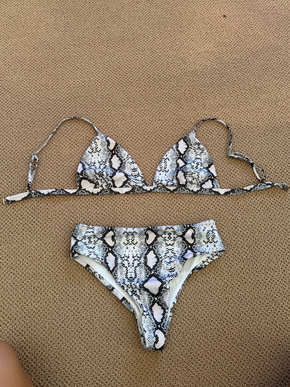 Snake Print Bikini Set in Black and White